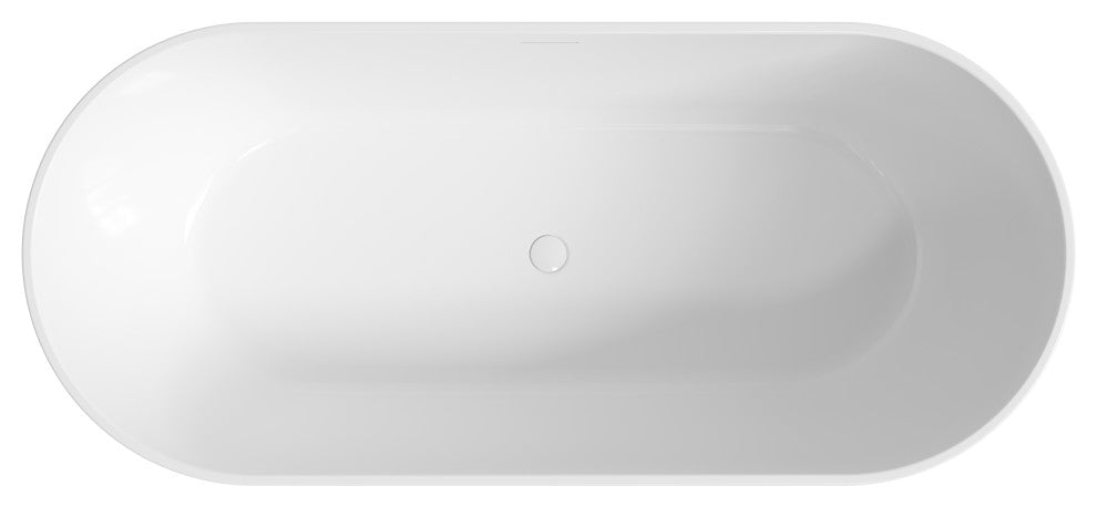 Perlato Andorra Freestanding Soaking Tub, White, 67"