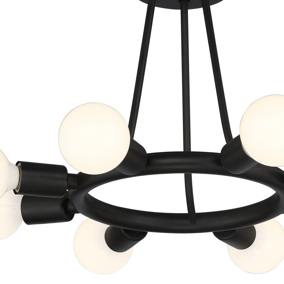 Dakota Eight Light Ceiling Mount in Black