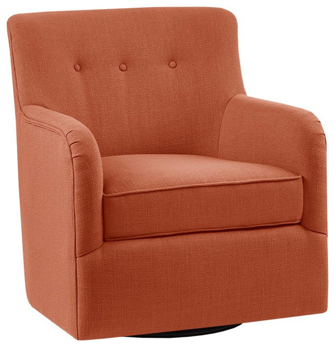 Madison Park Adele Mid Back Round Arm Motion Chair, Spice Orange