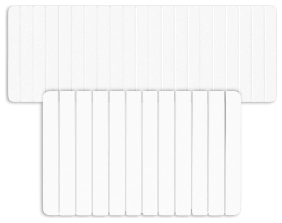 Diatomite Quick-Dry Stone Bath Mat Set, White, X-Large/Medium Mats