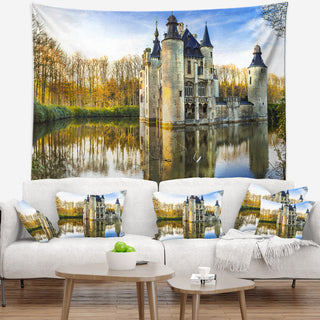 Fairytale Medieval Castles Landscape Wall Tapestry, 60"x50"