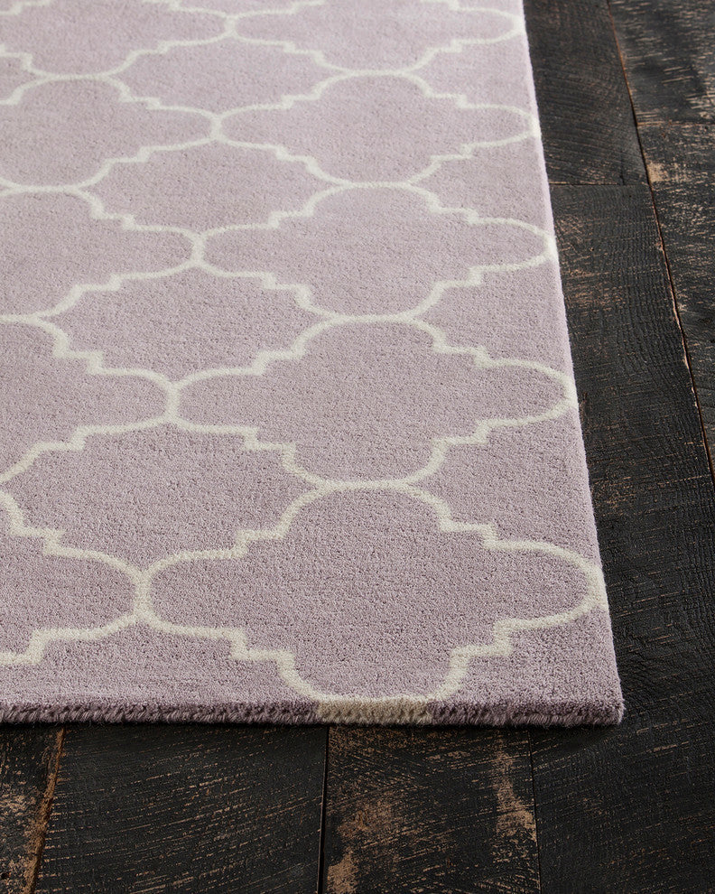 Davin Contemporary Area Rug, Light Purple and White, 5'x7'