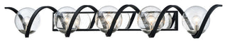 Maxim 35107 Curlicue 5 Light 49-1/4"W Bathroom Vanity Light - Black / Polished