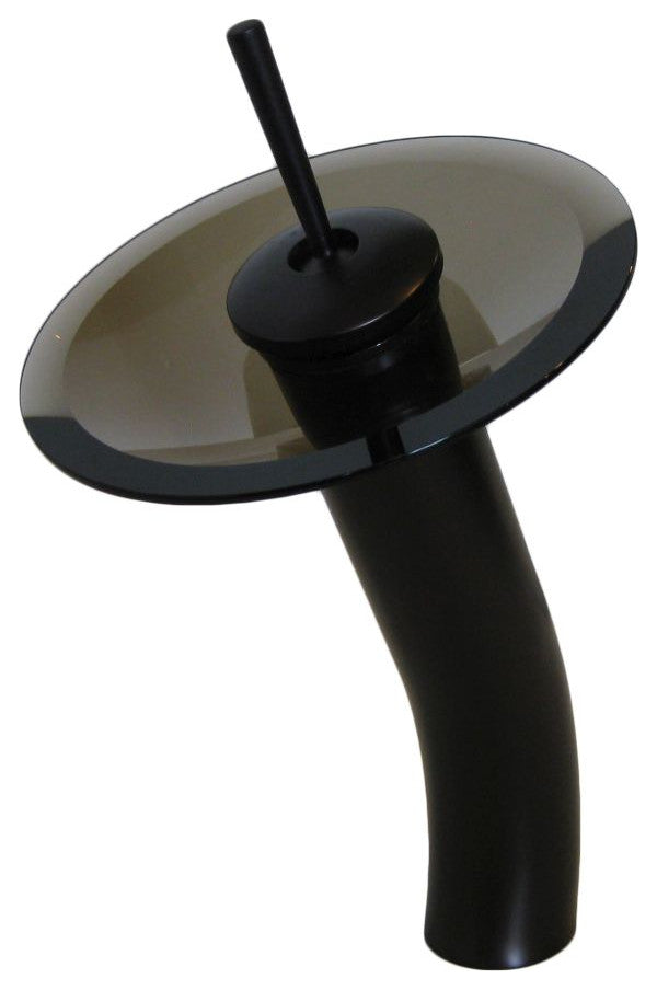 Novatto GF-001ORB-T Vessel Tea Colored Glass Faucet, Oil Rubbed Bronze