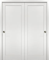 Closet Bypass Doors 64 x 84 & hardware | Quadro 4111 White Ash | Rails Set