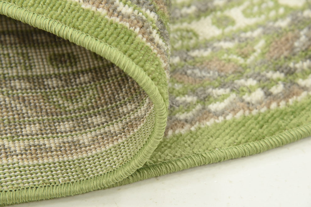 Unique Loom Green Allover Williamsburg 5' Round Rug