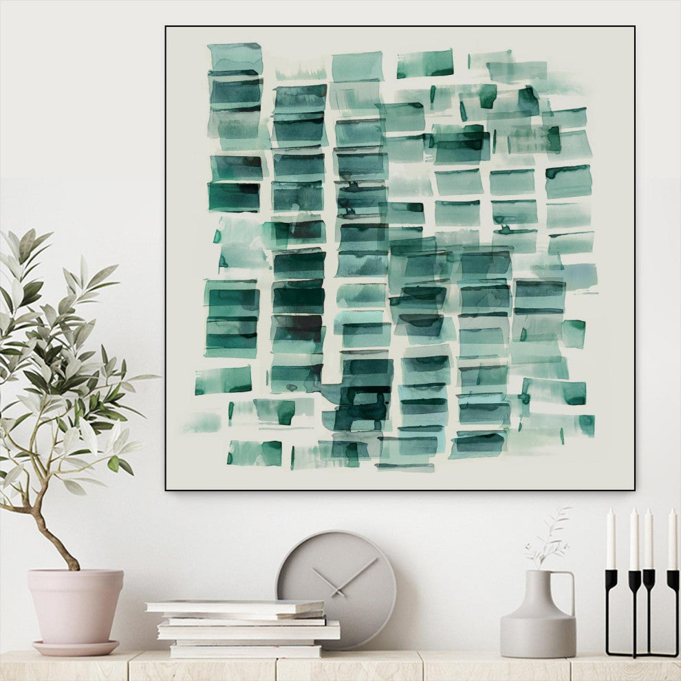"Sea Glass I" Framed Canvas by Giant Art 20"x20"