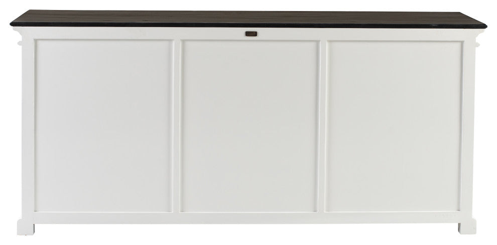 Classic White and Black Halifax Contrast Buffet with 6 Glass Doors