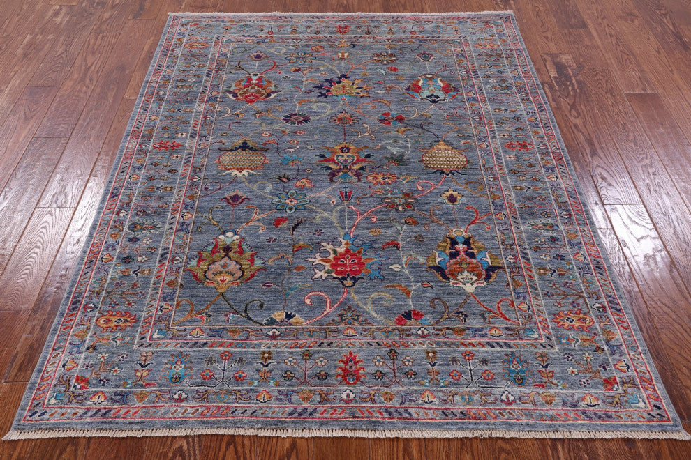 Persian Tabriz Hand-Knotted Wool Rug 5' 1" X 6' 4" Q9801