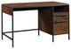UrbanPro Engineered Wood Single Pedestal Desk in Grand Walnut