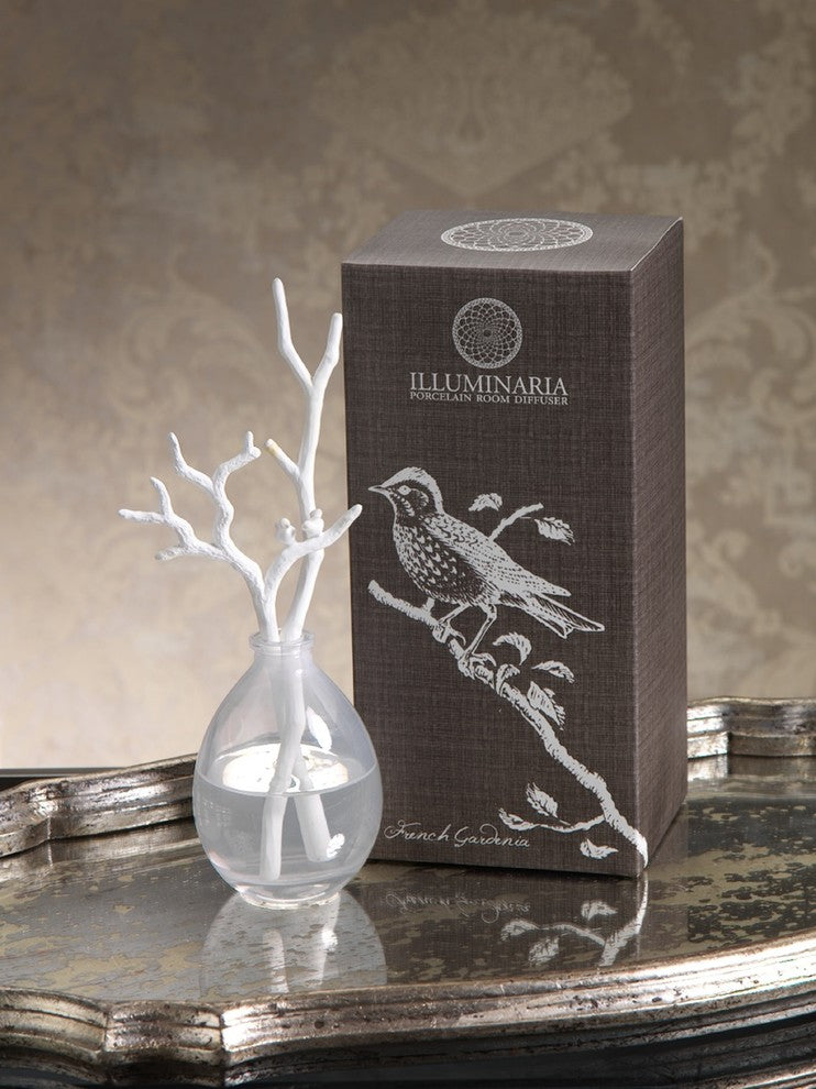 "Illuminaria" Porcelain Diffuser, French Gardenia Fragrance