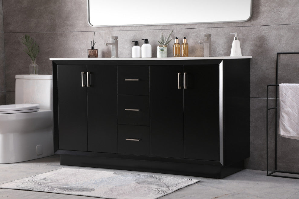 54" SIngle Bathroom Vanity, Black