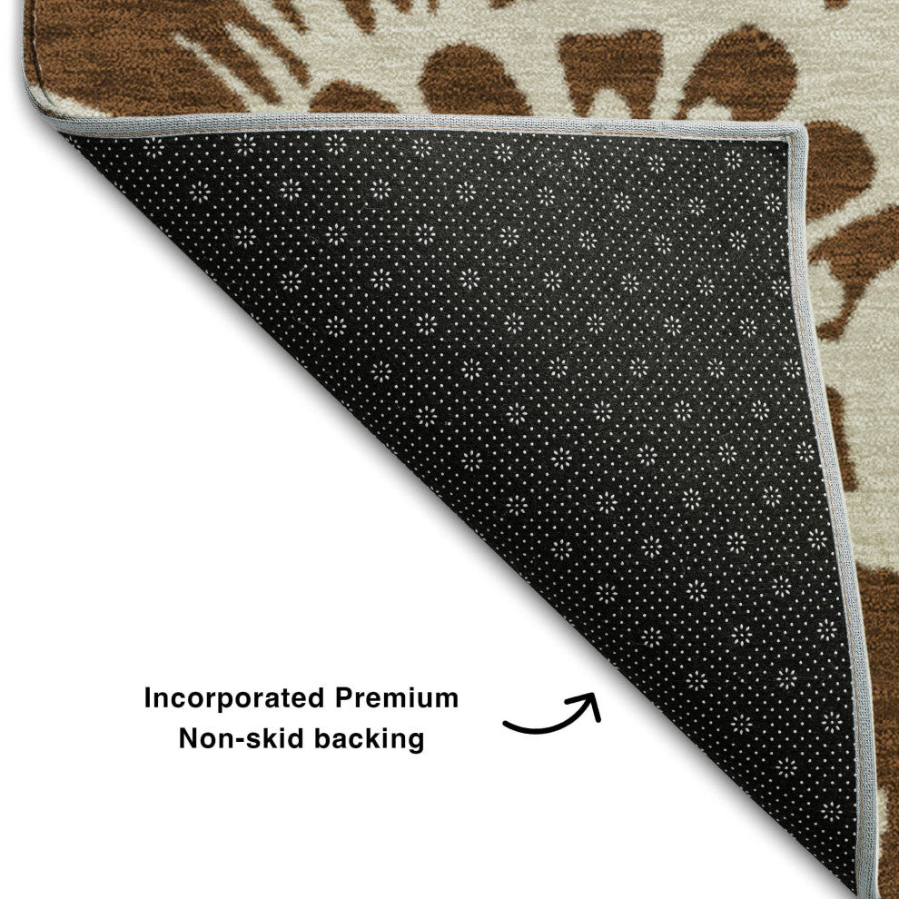 Premium Machine Washable Mayfield AMF551 Brown 3' x 5' Rug