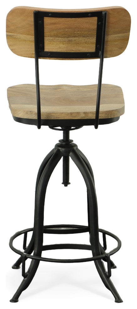 Mason Adjustable Stool, Natural/Black