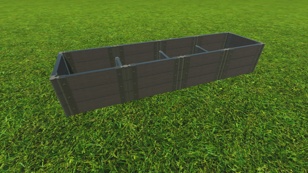 Weathered Wood 2" Tool Free, 2Ft: 2x8x16.5' Garden Raised Bed