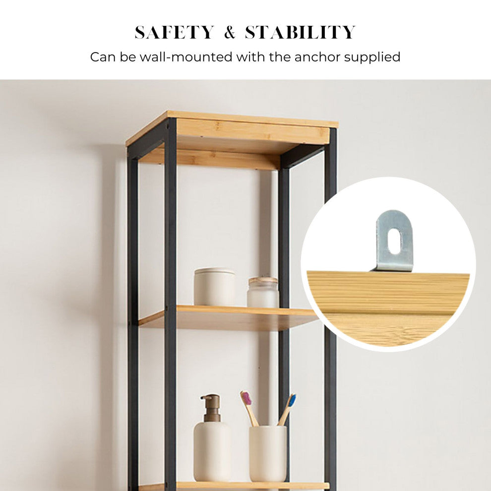 Tall Bathroom Storage Cabinet, Slim Linen Cabinet for Bathroom Organization, Cebu