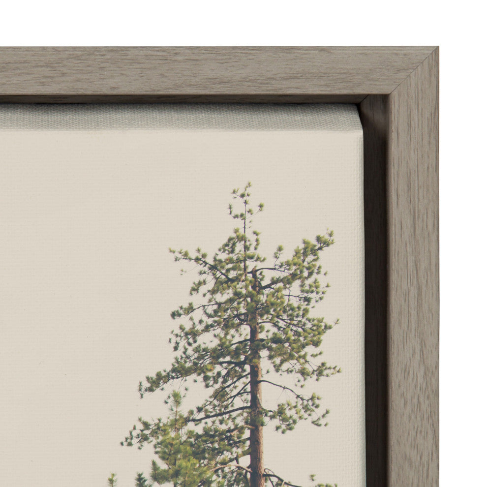 Sylvie Lake Tahoe California Mountain Framed Canvas by Laura Evans, Gray 28x38