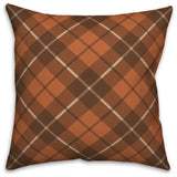 Plaid Pumpkin Monogram Q 18x18 Spun Poly Pillow