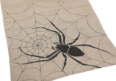 Halloween Creepy Spiders  Double layer 16 by 36-Inch Table Runner, Natural