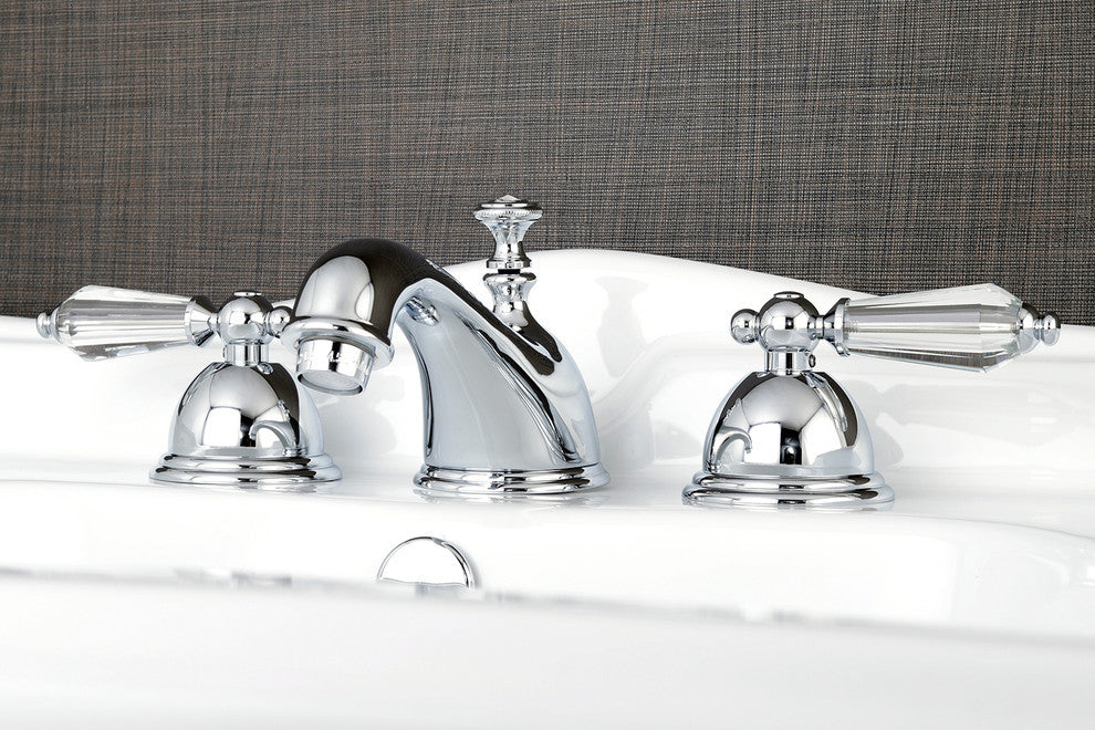 Kingston Brass Widespread Bathroom Faucet With Brass Pop-Up, Polished Chrome
