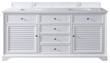 Savannah 72" Double Vanity, Bright White,, 3 Cm Classic White Quartz Top