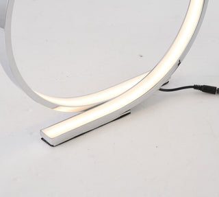 Chrome Round LED Strip Table Lamp