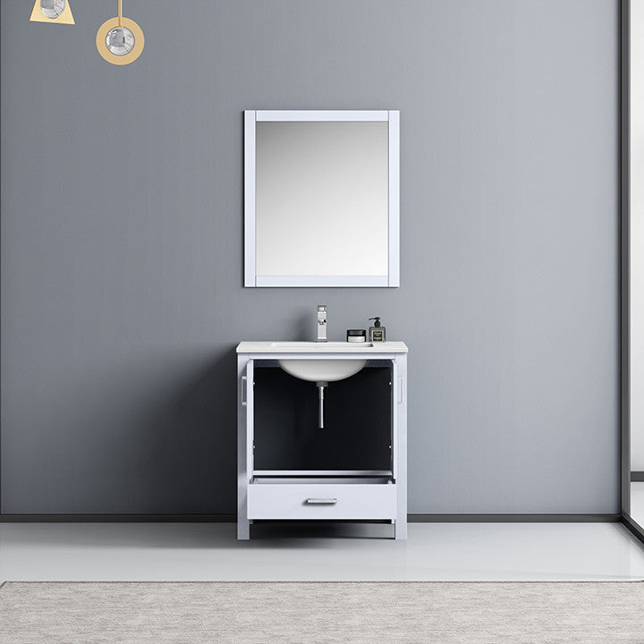 Jacques 30" White Single Sink Vanity Set with White Carrara Marble Top