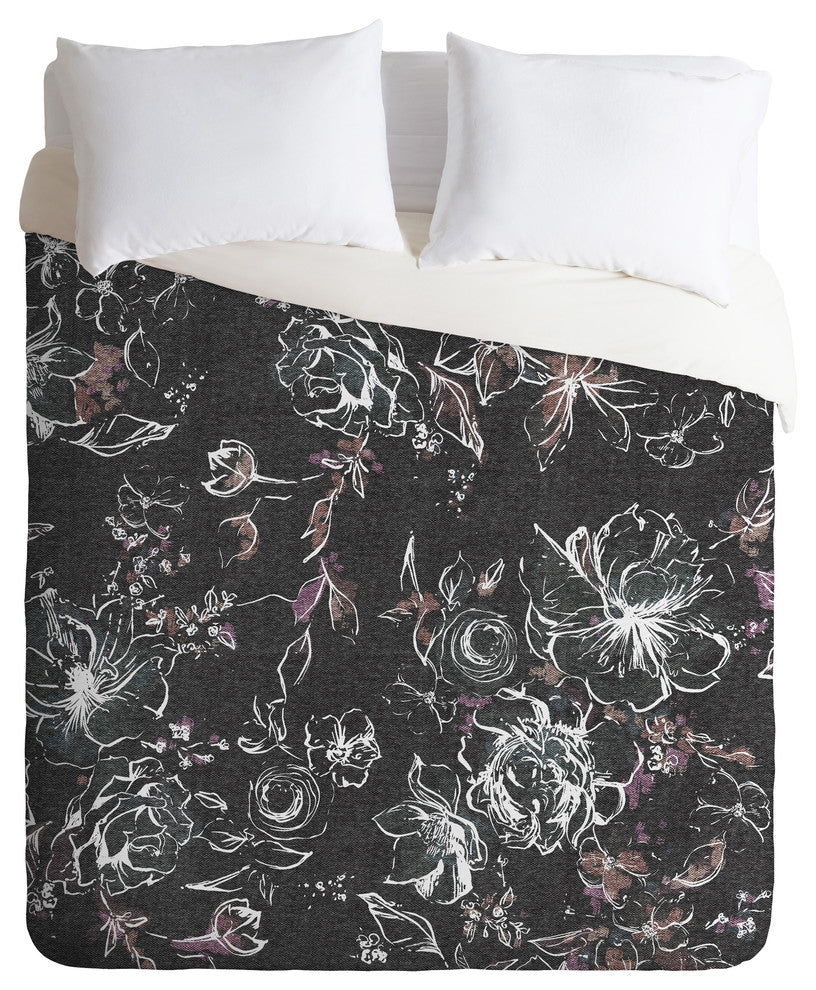 Pattern State Floral Charcoal Duvet Cover