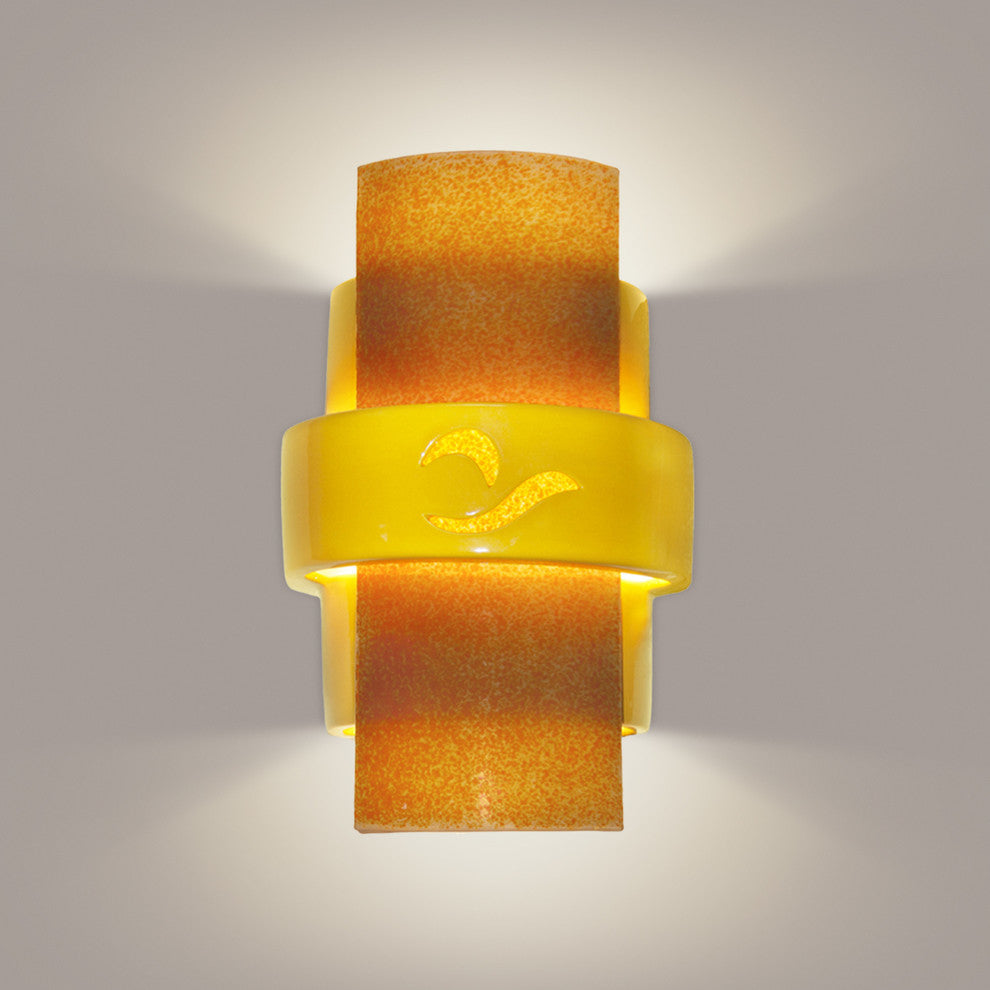 South Beach Wall Sconce, Sunflower Yellow and Tangelo, Bulb Type: E12