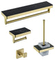 4-Piece Bathroom Accessory Hardware Set, Brushed Gold