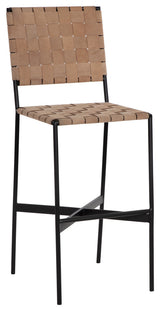 Omari Barstool Sueded Light Tan Leather