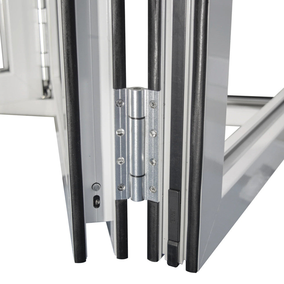 Aluminum folding patio doors 108"x96", white color. low e glass L-R03
