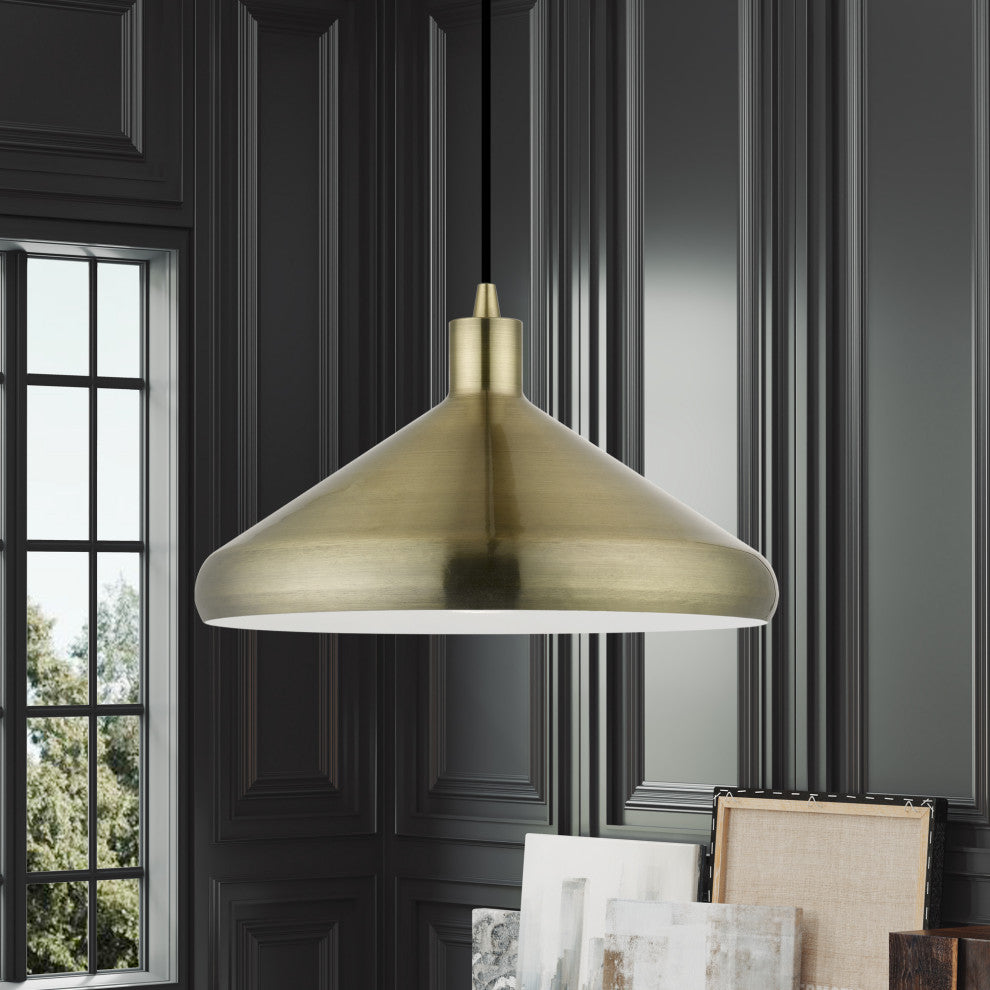 Livex Lighting 1 Light Antique Brass Pendant