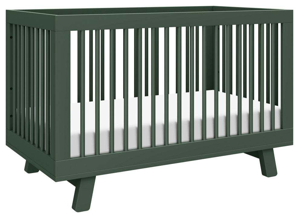 Hudson 3-in-1 Convertible Crib With Toddler Bed Conversion Kit, Forest Green