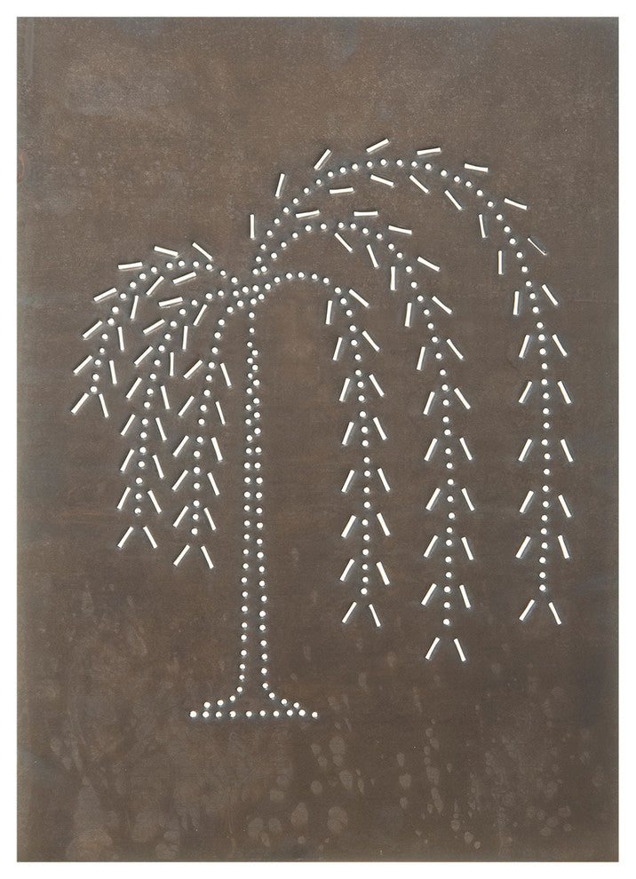 Vertical Willow Panel in Blackened Tin