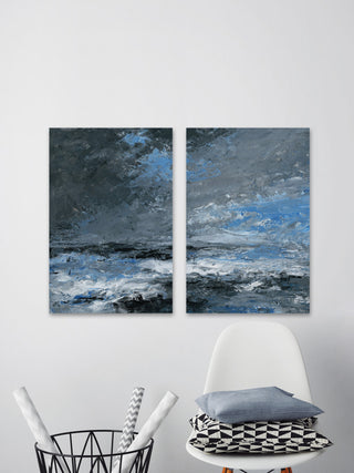 Dark Clouds Diptych, 48"x36"