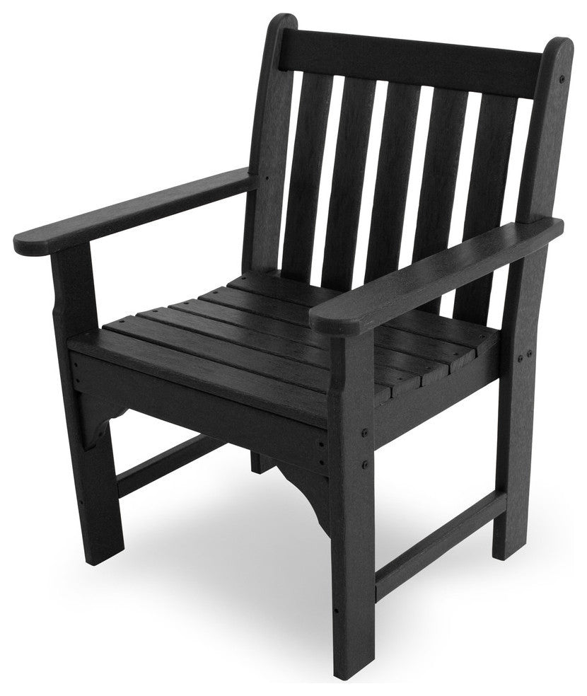Polywood Vineyard Garden Arm Chair, Black
