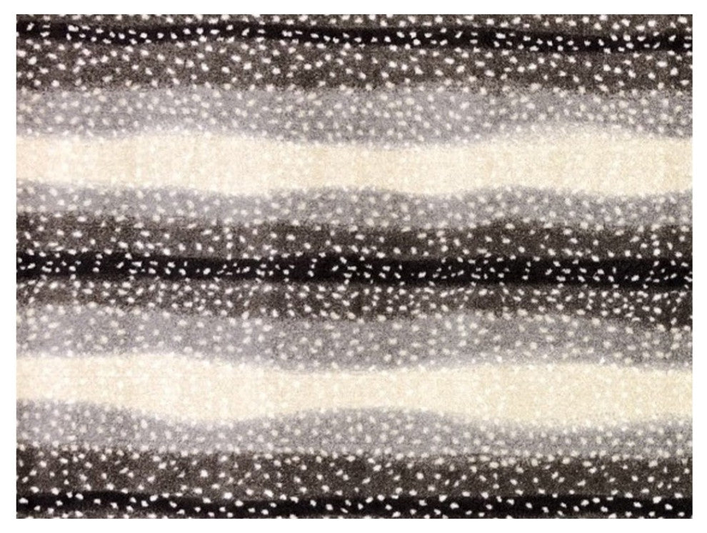 2' x 3' Neutral Dot and Wave Washable Floor Mat