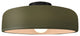Radiance Large Spire Semi-Flush, Matte Green Frame, Matte Black Metal, Standard