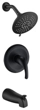 Tub and Shower Faucet Set With 5-Function Spray Head, Valve Included, Matte Blac