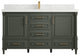 Aberdeen 60 Single Bathroom Vanity in Pewter Green 2" Calacatta Laza