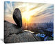 "Buildings And Crag On Rock Panorama" Landscape Wall Wall Art, 40"x30"