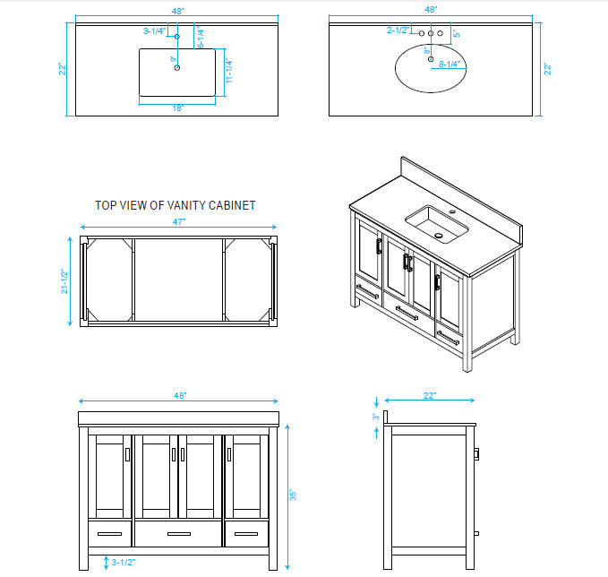 Wyndham WCS141448SESIVUNSMED 48 Inch Single Bathroom Vanity with Ivory Marble