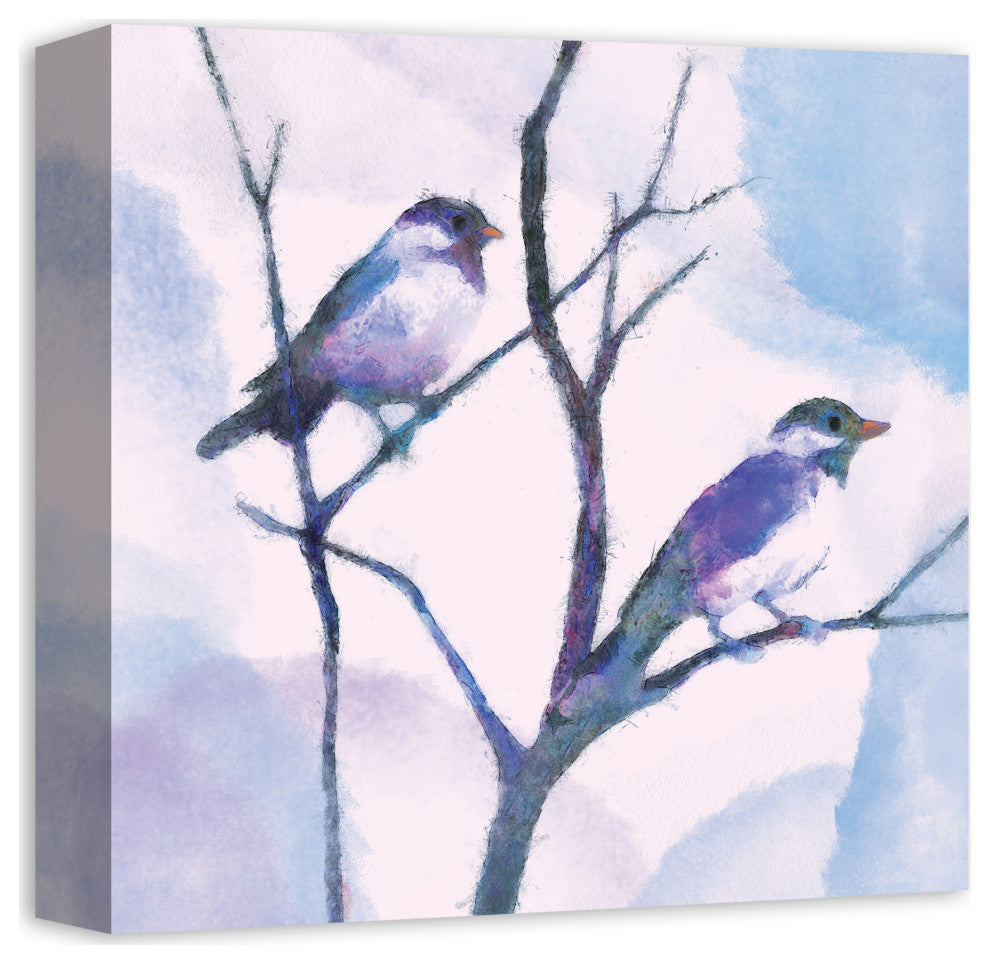 Watercolor Birds 12x12 Canvas Wall Art