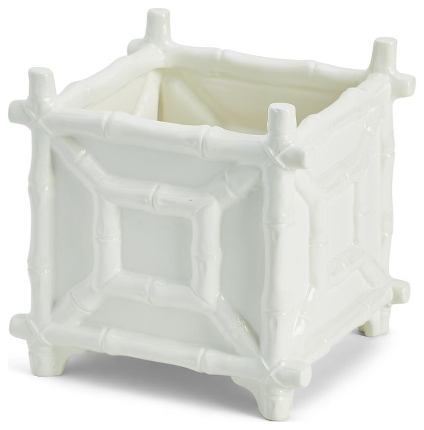 Two's Company Hampton Faux Bamboo Fretwork Cachepot