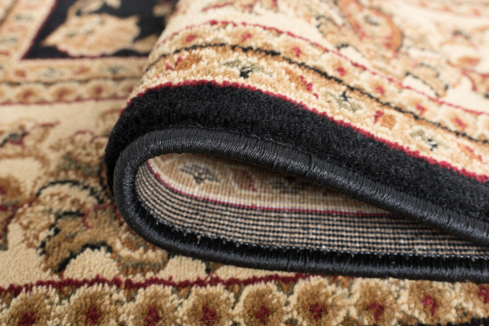 Gabrielle Traditional Oriental Black Rectangle Area Rug, 6.7' x 9.6'