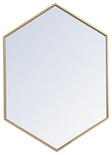 Elegant Decor Eternity 34" x 24" Hexagonal Metal Frame Mirror in Brass