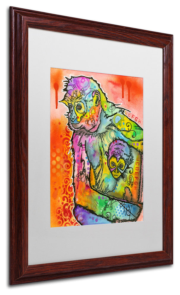 Dean Russo 'Monkey 1' Framed Art, 16x20, Wood Frame, White Mat