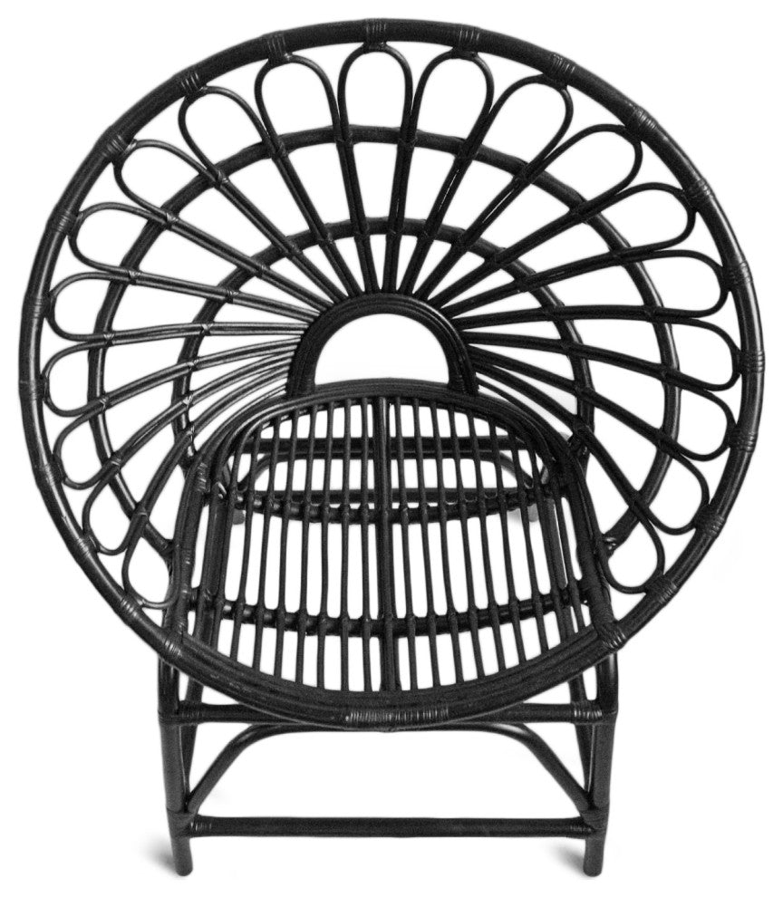 Black Bamboo Flower Ring Chair