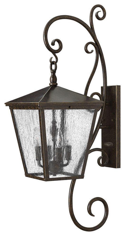 Hinkley Trellis Extra Large Wall Mount Lantern With Scroll, Regency Bronze